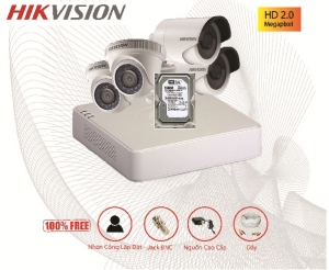 Trọn bộ Camera Hikvision 4 mắt Full HD 2.0M